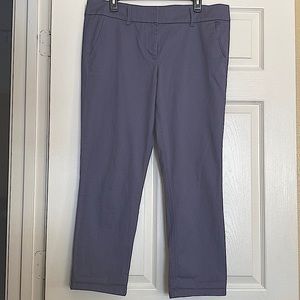 Loft modern chino crop blue mid rise cotton pants size 12